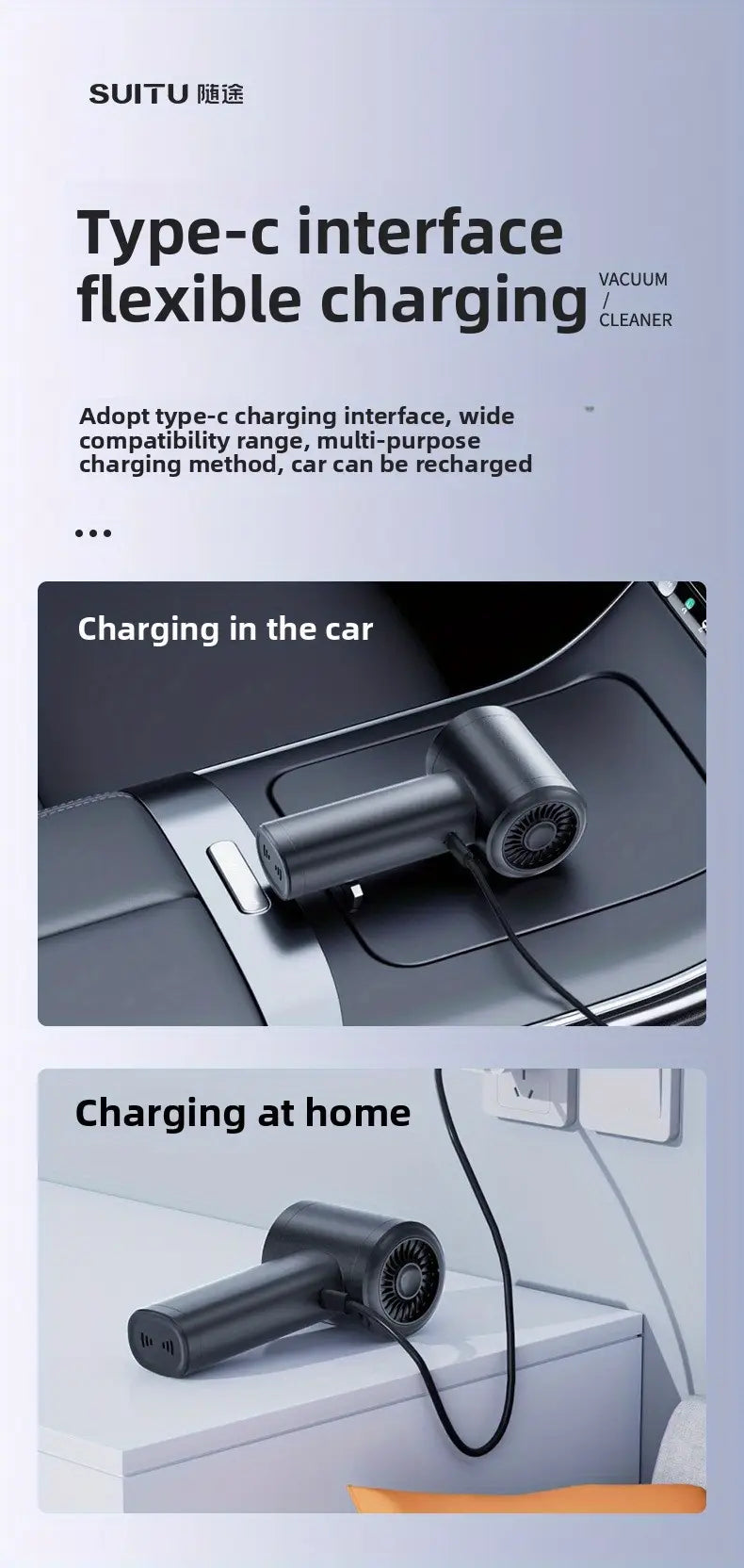 Portable highpower mini vacuum cleaner